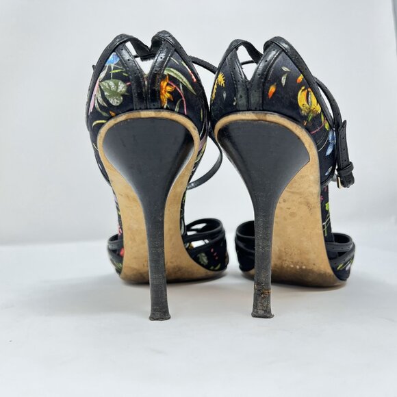 Gucci Black Flora Strappy Sandals size 8.5 - Picture 12 of 12